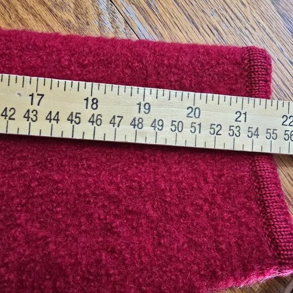 Lands' End 100% Wool Button Up Sweater Cardigan Red Vintage Size 12 - Picture 14 of 15